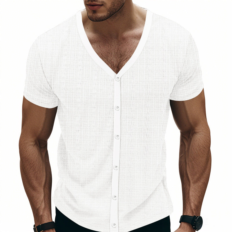 Herren kurzärmliges Hemd mit strukturiertem Design