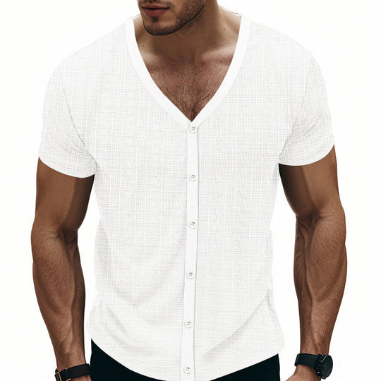 Herren kurzärmliges Hemd mit strukturiertem Design