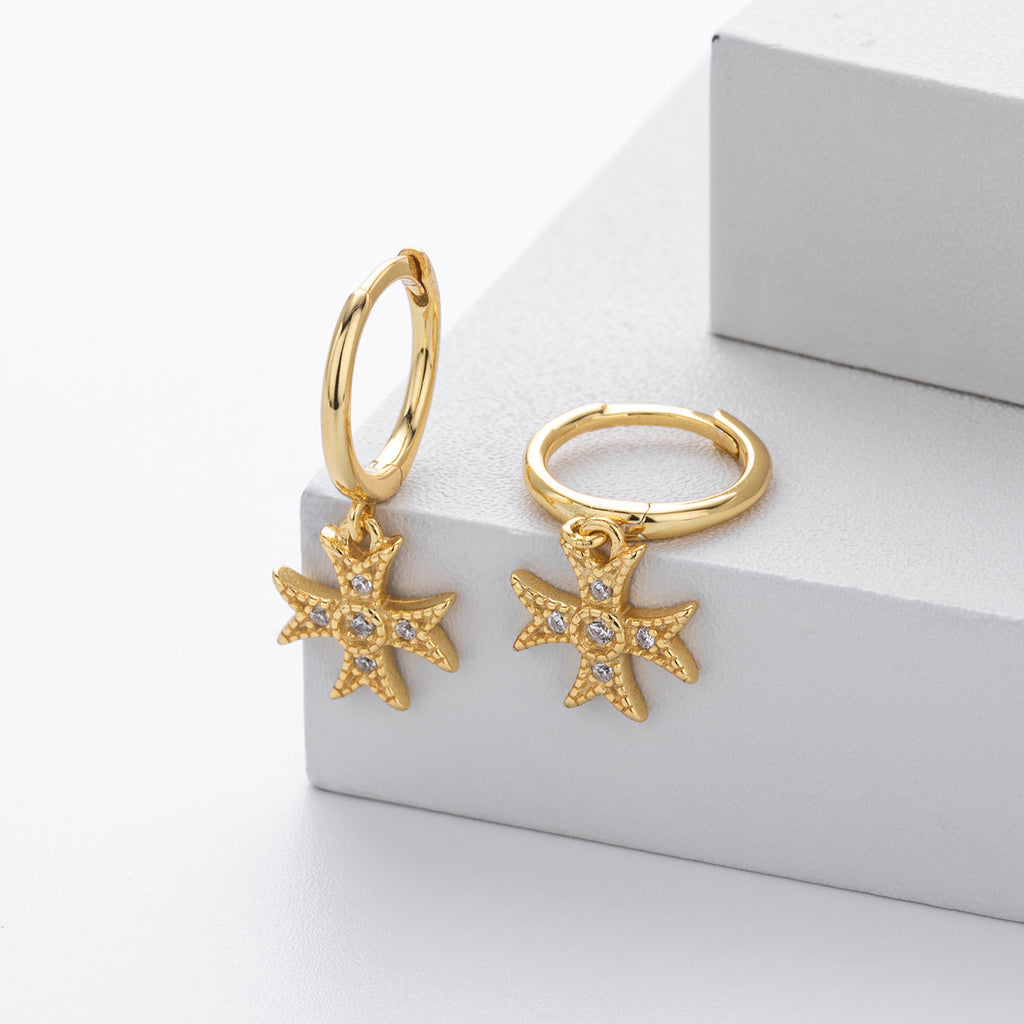 Damen Ohrhänger mit schimmerndem Sternenanhänger aus 925 Sterling Silber Shop Nory