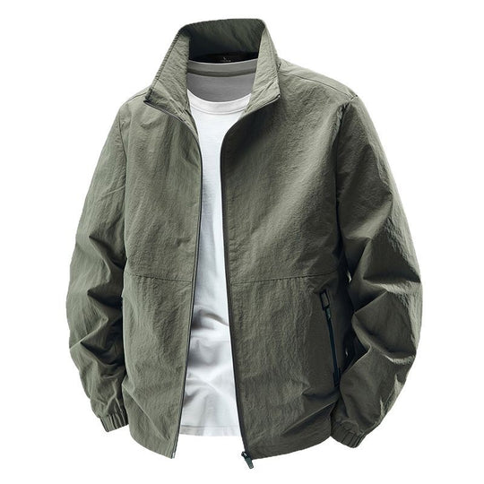 Herren Leichte Wind- und wasserabweisende Freizeitjacke mit Stehkragen und Reißverschlusstaschen Shop Nory