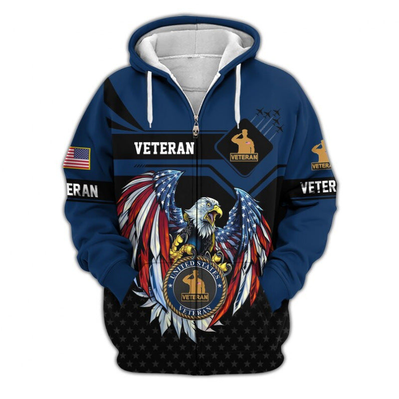 Herren Kapuzensweater mit amerikanischem Veteranenmotiv Shop Nory