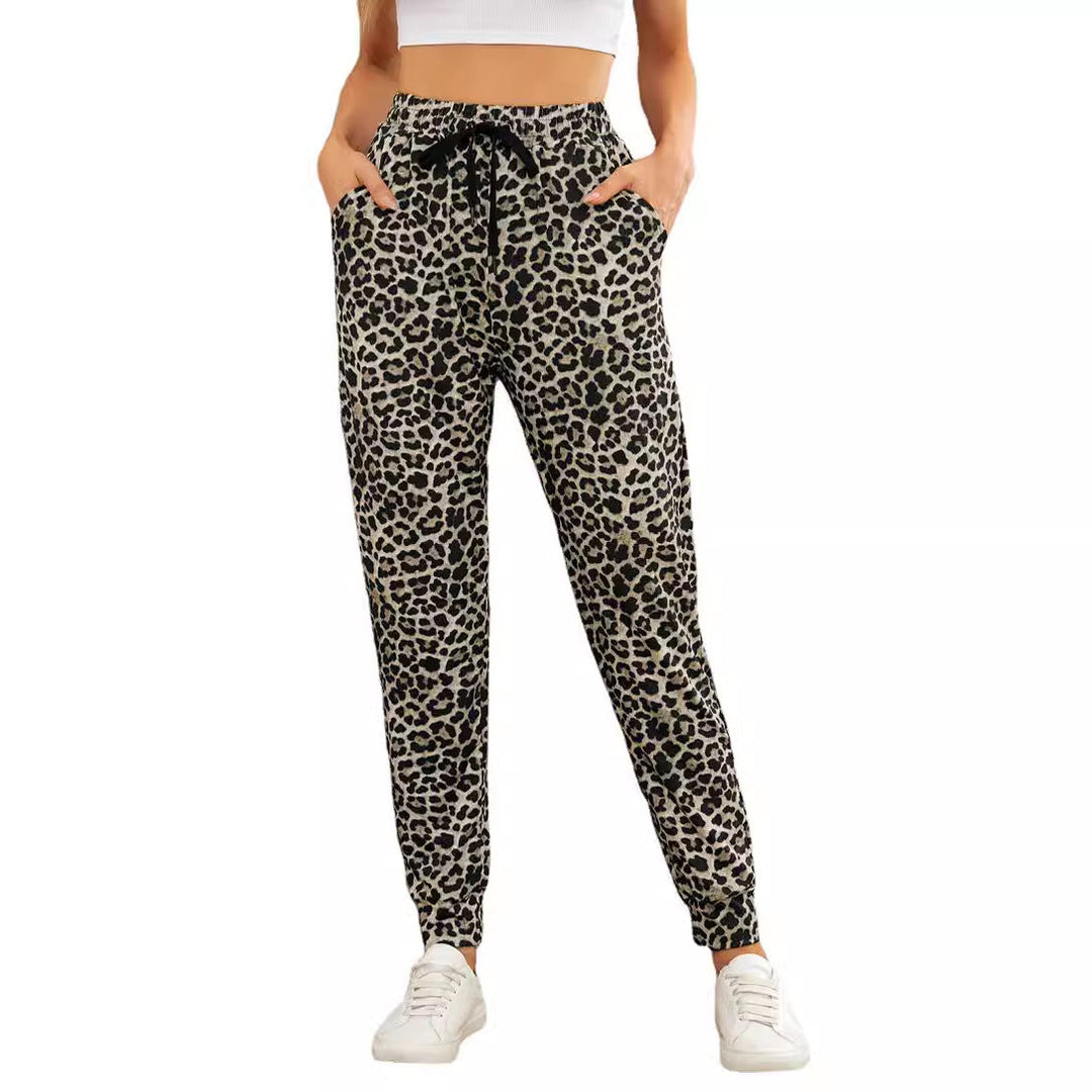 Damen Modische Sporthose im trendigen Leopardenmuster