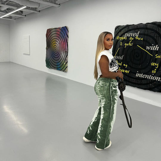 Damen Schlaghose mit hoher Taille, Bleach-Effekt und weitem Bein Shop Nory