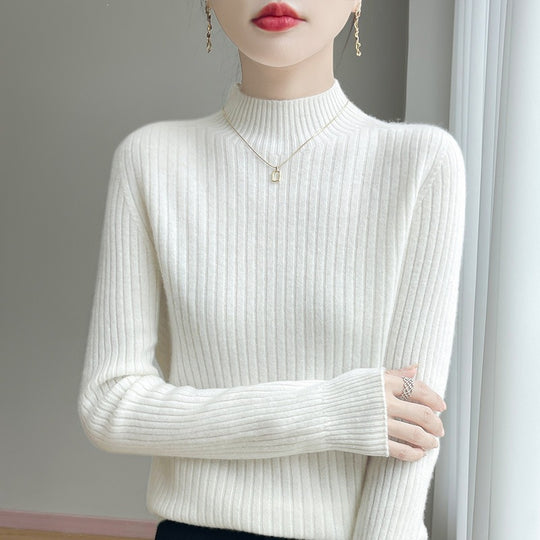 Damen Schmaler Rippenstrick-Mockneck mit extraweicher Kaschmir-Optik Shop Nory