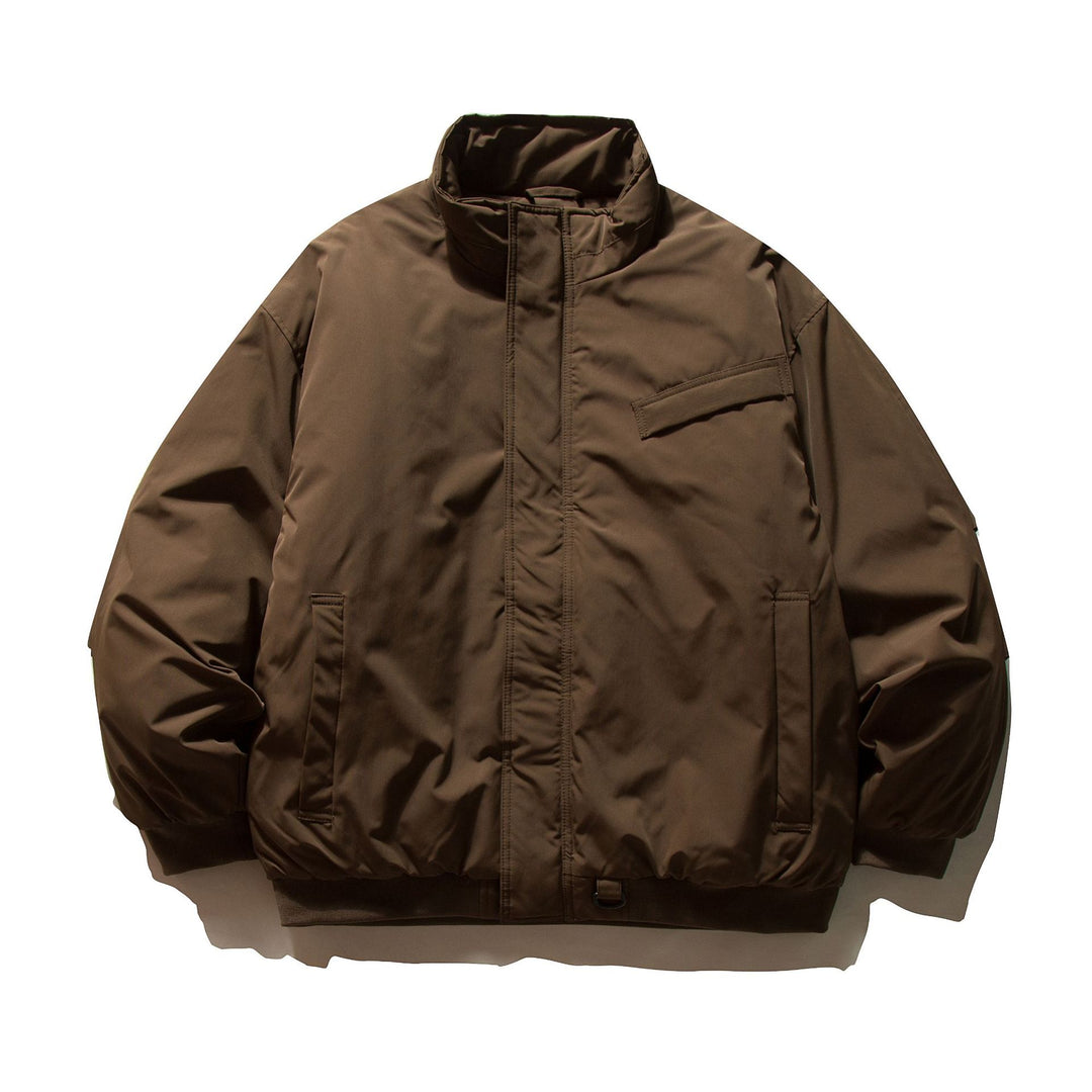 Herren Minimalistische Thermo‑Bomberjacke mit verdeckter Frontblende, hohem Stehkragen und Utility‑D‑Ring Shop Nory