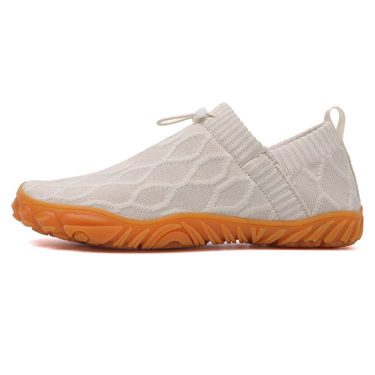 Unisex nan Hybrid-Slipper für Indoor und Outdoor mit elastischem Strickschaft, Zugstopper und profilierter Gummisohle