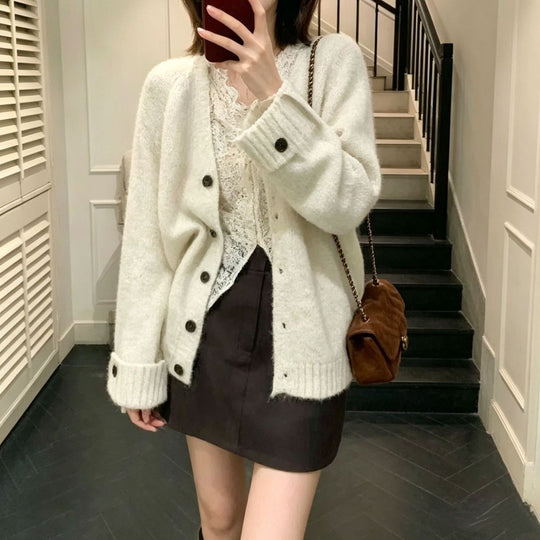 Damen Weicher Grobstrick Cardigan Shop Nory