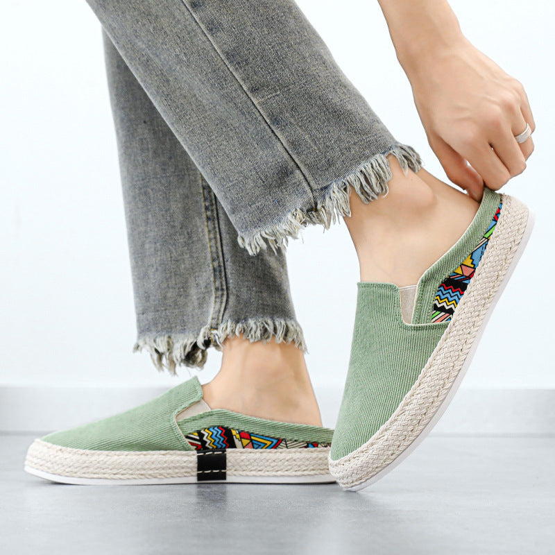 Damen modische und bequeme Slip-On Espadrilles mit farbenfrohen Akzenten