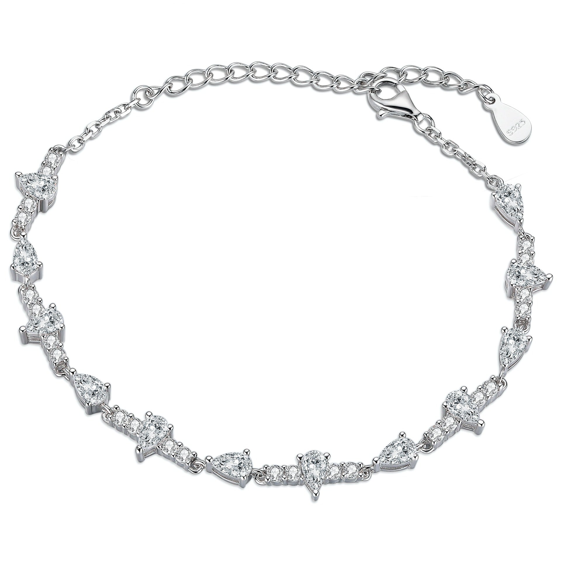 Damenarmband mit funkelnden, tropfenförmigen Zirkonia-Elementen Shop Nory