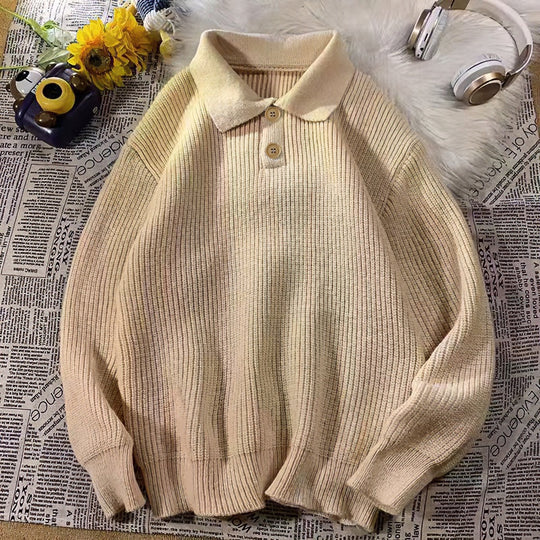 Damen Feinstrick-Polopullover mit Rippenstruktur und Zwei-Knopf-Leiste Shop Nory