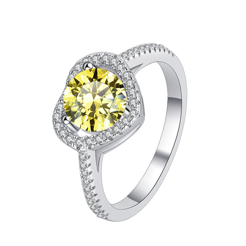 Damen zierlicher Verlobungsring mit funkelndem Herzdesign und glitzerndem Zirkonia Shop Nory
