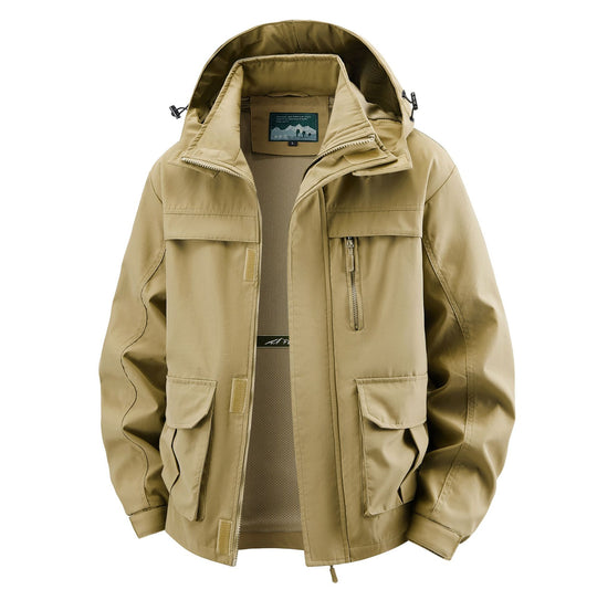 Herren Field‑Utility‑Outdoorjacke mit Kapuze, Multifach‑Taschen und Mesh‑Innenfutter Shop Nory