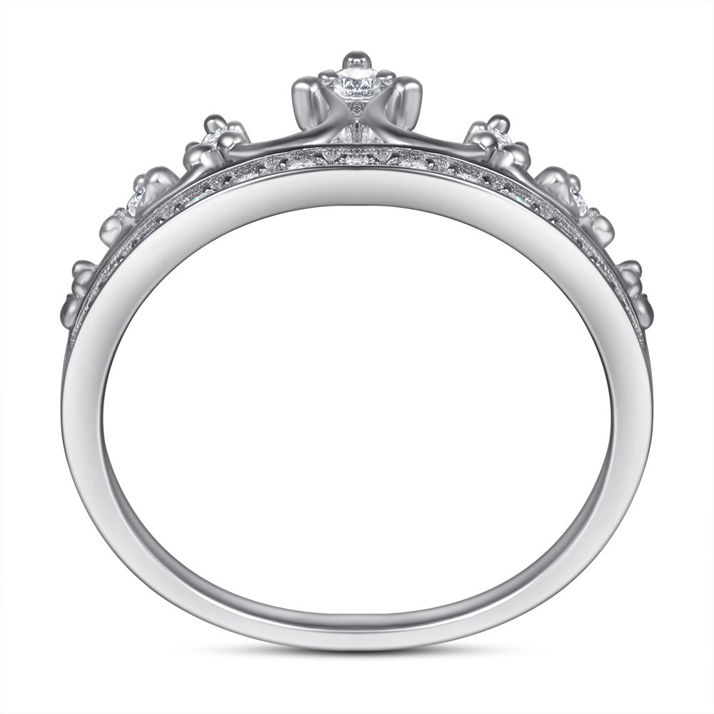 Damen Krone Ring mit funkelnden Zirkonia-Steinen Shop Nory
