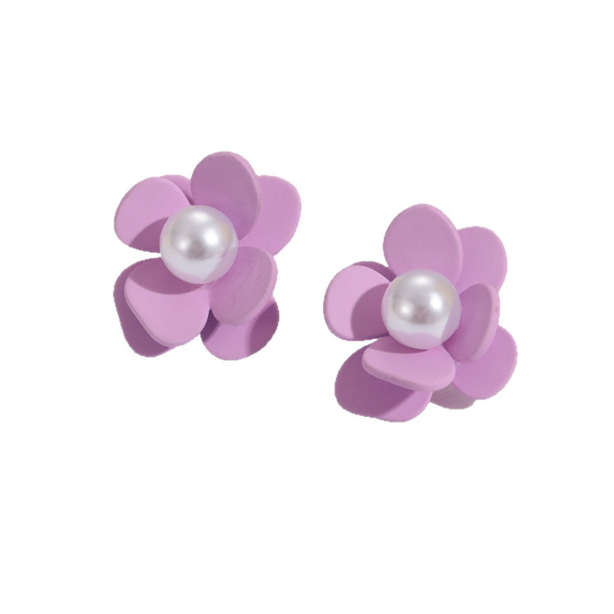 Damen Ohrstecker in lebendigem Blüten-Design mit Perlenakzent Shop Nory
