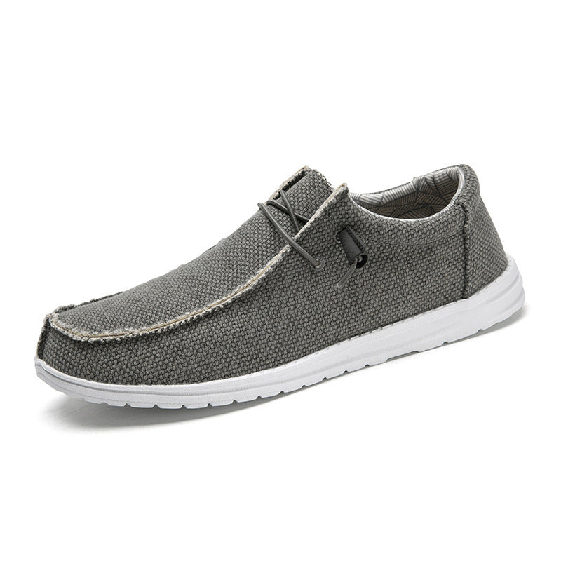 Herren Legerer Canvas-Mokassin-Slipper mit geflochtener Schnürung und gefleckter EVA-Sohle Shopy Nory