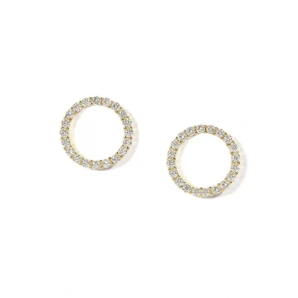 Damen Ohrstecker mit funkelndem Kreisdesign aus hochwertigem Metall Shop Nory