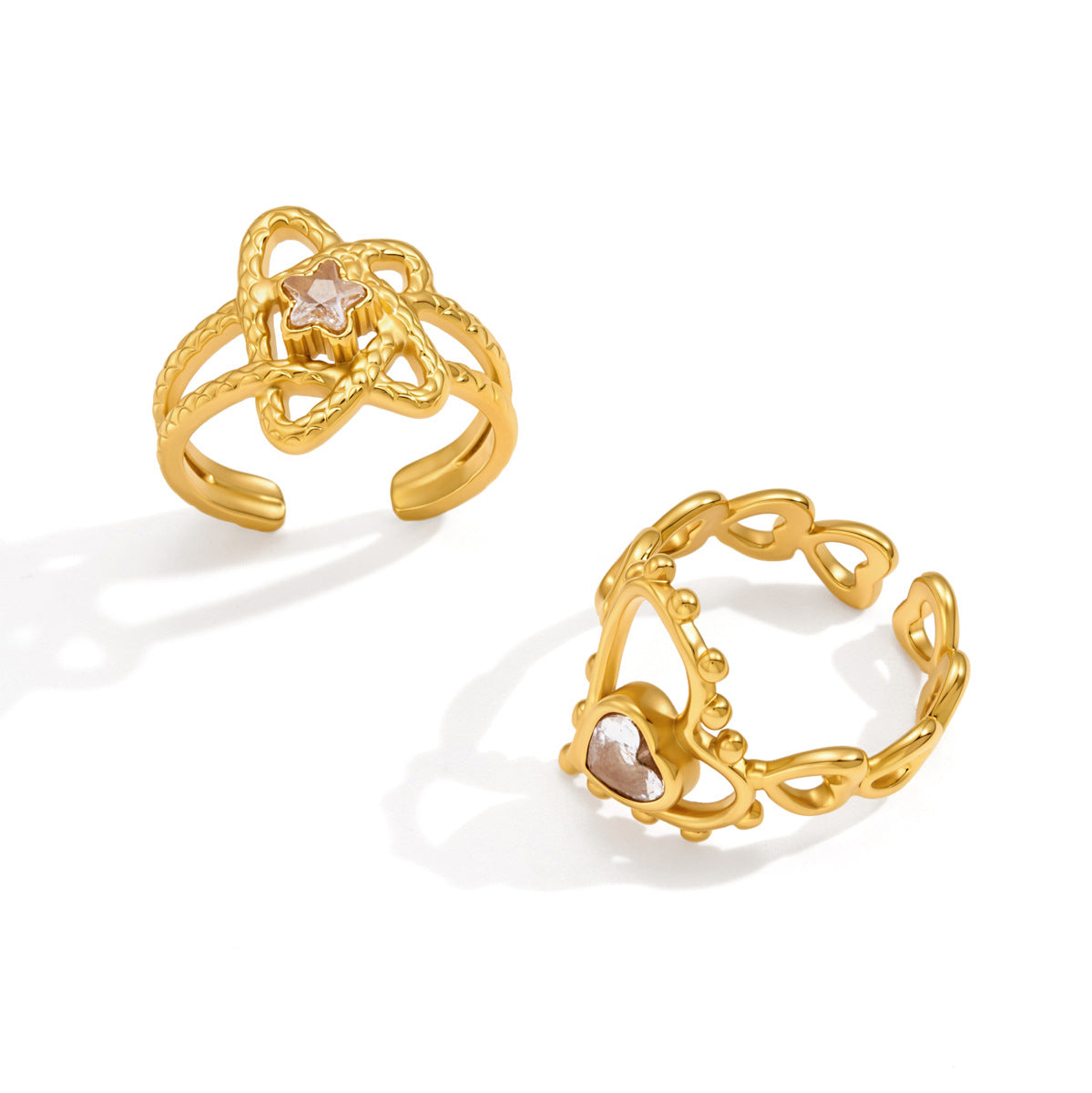 Damen offener Ring mit künstlerischem Herzdesign und hypoallergenen Eigenschaften Shop Nory