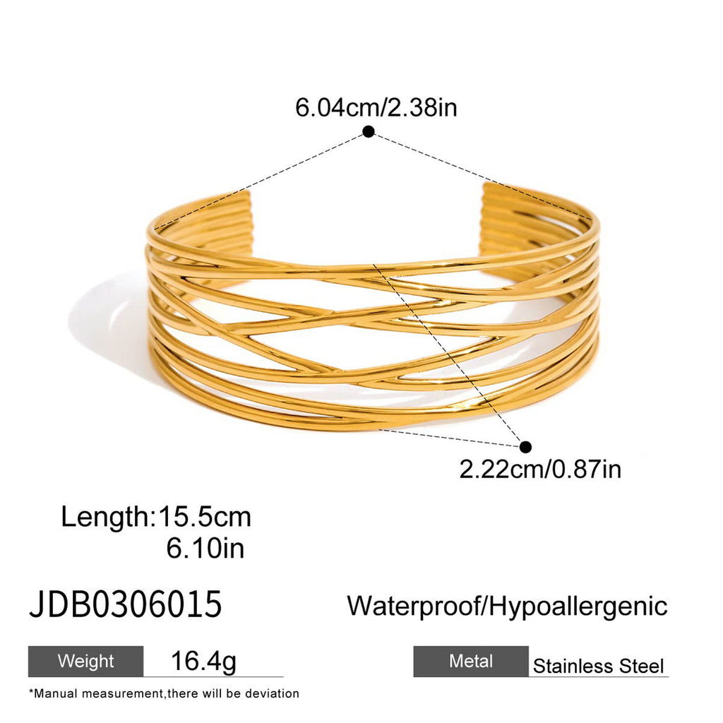 Damen Offenes Armband mit elegantem, hypoallergenem Design aus Edelstahl Shop Nory