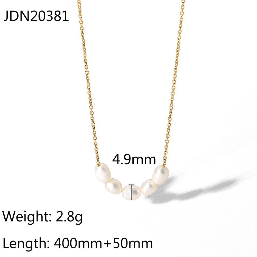 Damen Halskette mit feinem Perlenanhänger und hypoallergener Edelstahlverarbeitung Shop Nory
