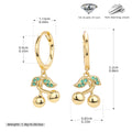 Damen Ohrhänger mit modernen Kirschmotiven aus 925 Sterling Silber und Zirkon Shop Nory