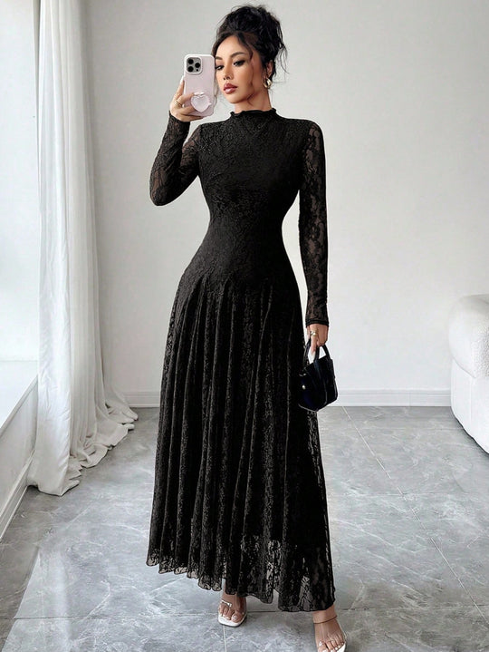 Damen Elegantes Hochzeitskleid mit Spitzenärmeln Shop Nory