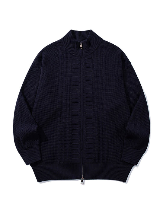 Herren Grobstrick-Zipjacke mit Stehkragen und beidseitig öffnendem Reißverschluss Shop Nory