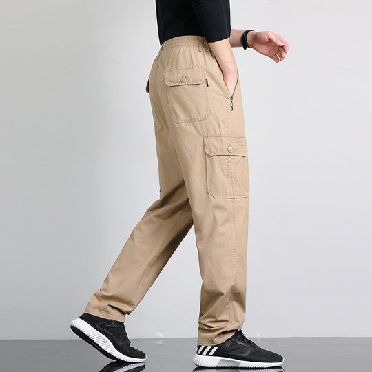 Herren Lockere Cargohose mit elastischem Bund, Multifach‑Taschen & geradem Bein Shop Nory