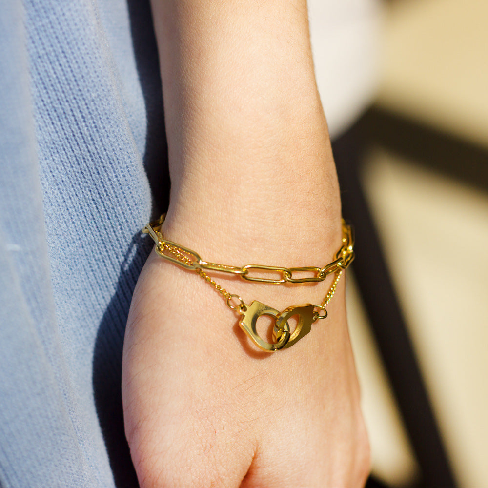 Damen Armband mit doppeltem Gliederdesign und luxuriösem Verschluss Shop Nory