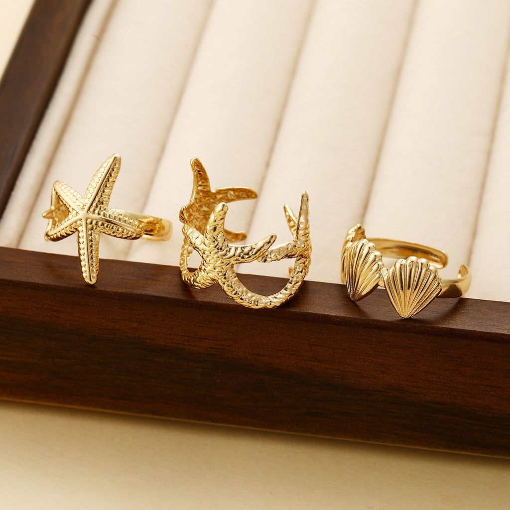 Damen Ring-Set mit maritimen Motiven und kunstvollen Details Shop Nory