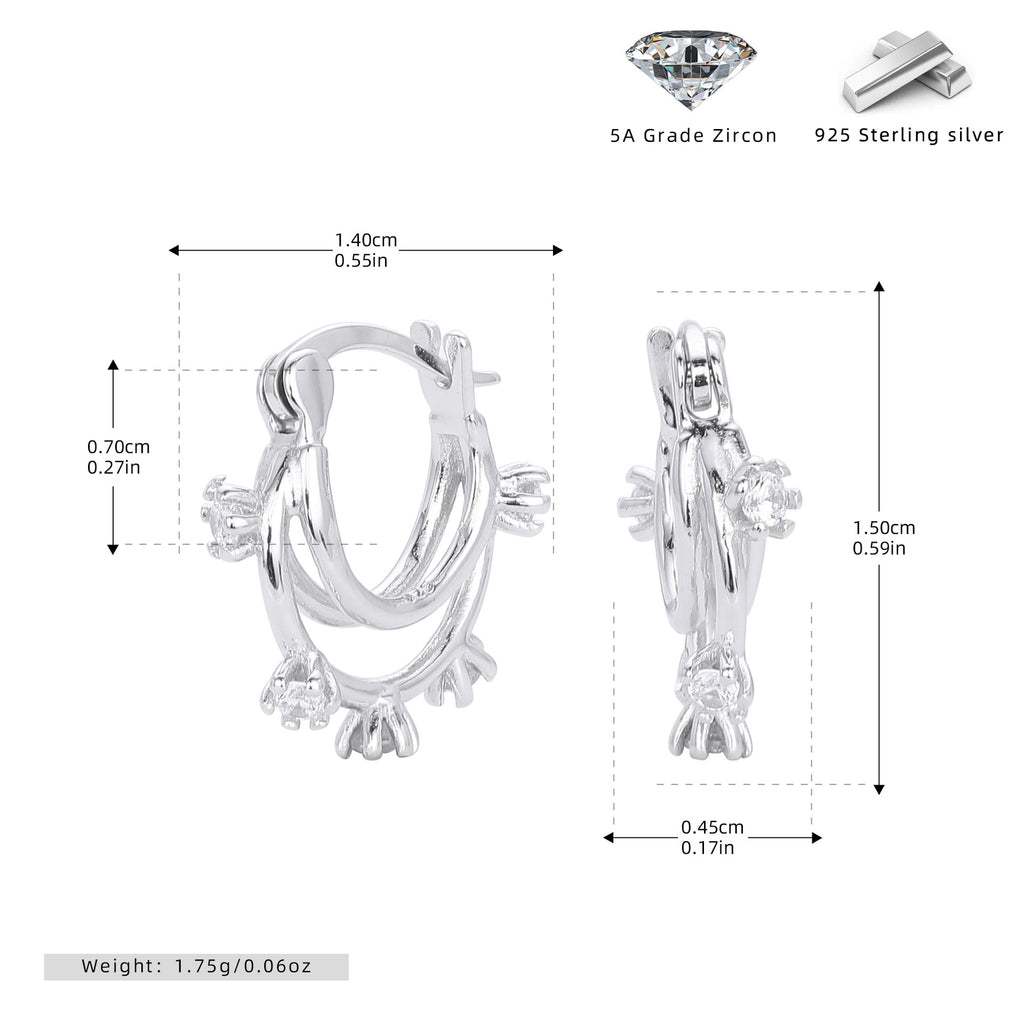 Damen Ohrhänger im kreativen Frosch-Design aus 925 Sterling Silber Shop Nory