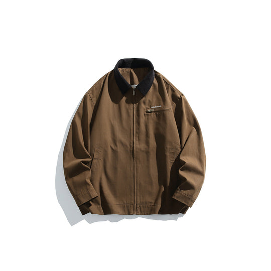 Herren leichte Bomberjacke mit Cordkragen und Reißverschluss Shop Nory