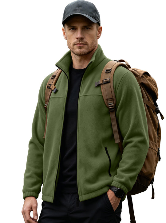 Herren Leichte Outdoor-Fleecejacke mit Stehkragen und Reißverschlusstaschen Shop Nory