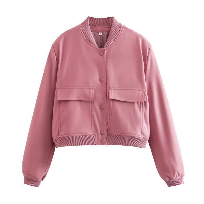 Damen Sportliche Kurzjacke mit Pattentaschen