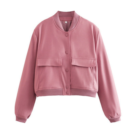 Damen Sportliche Kurzjacke mit Pattentaschen