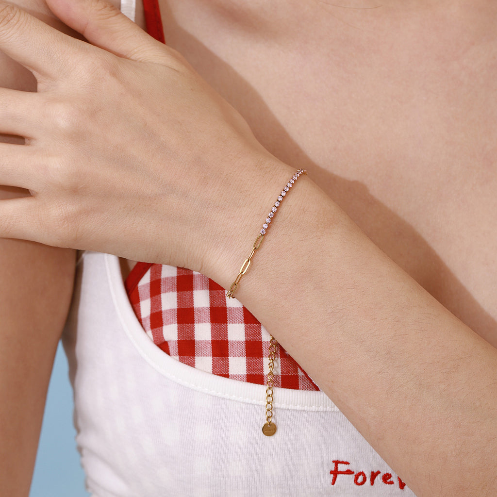 Damen Armband aus hypoallergenem Edelstahl mit funkelnden Zirkonia Shop Nory