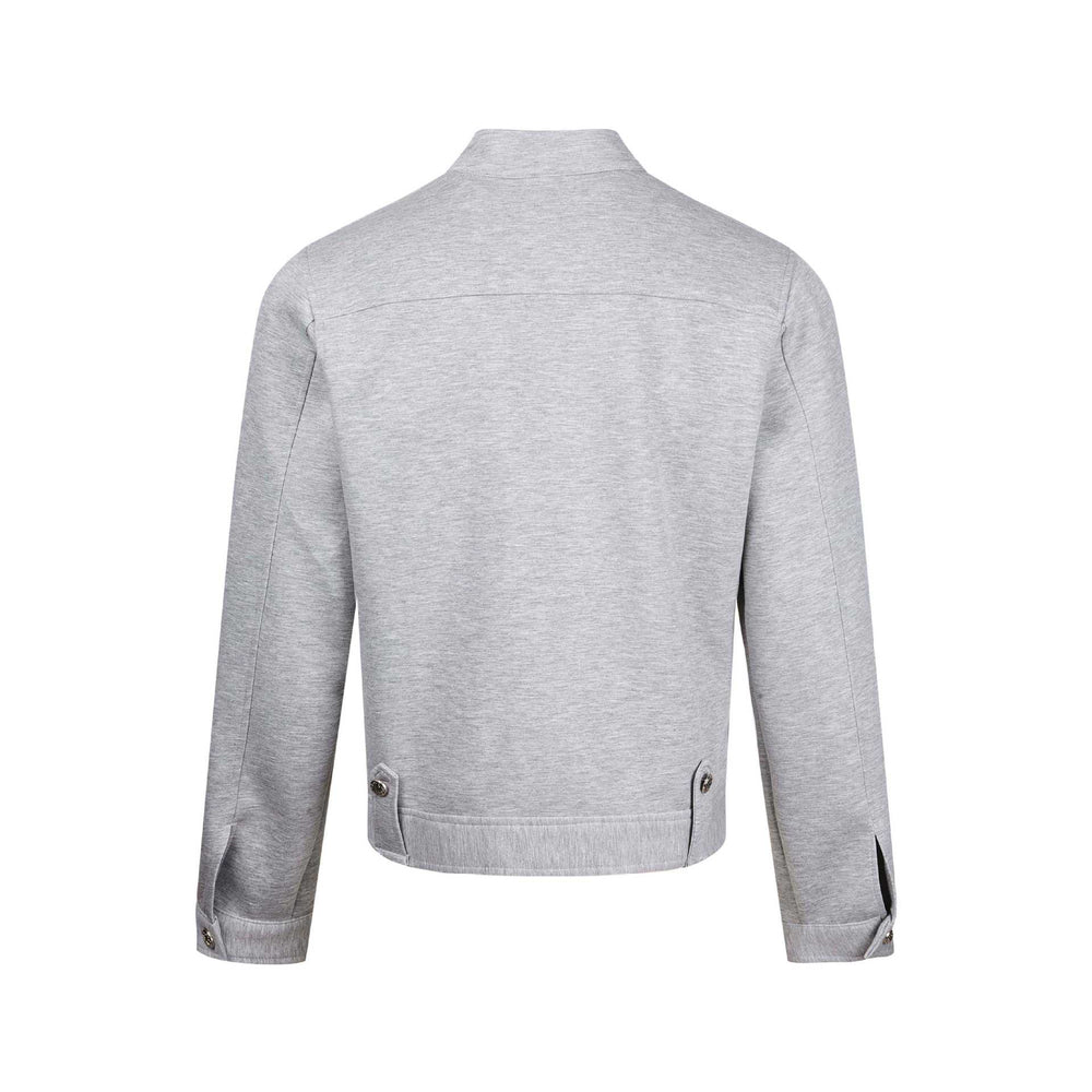 Damen Kurz geschnittene Sweat‑Bomberjacke mit Stehkragen, verdecktem Reißverschluss und Pattentaschen Shop Nory