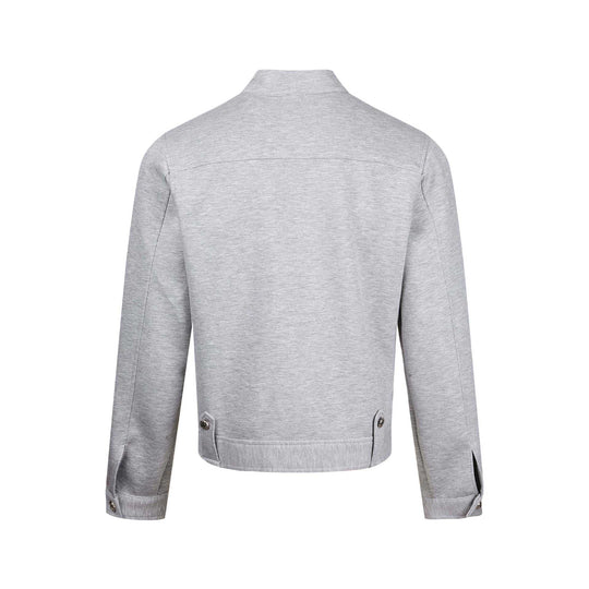 Damen Kurz geschnittene Sweat‑Bomberjacke mit Stehkragen, verdecktem Reißverschluss und Pattentaschen Shop Nory