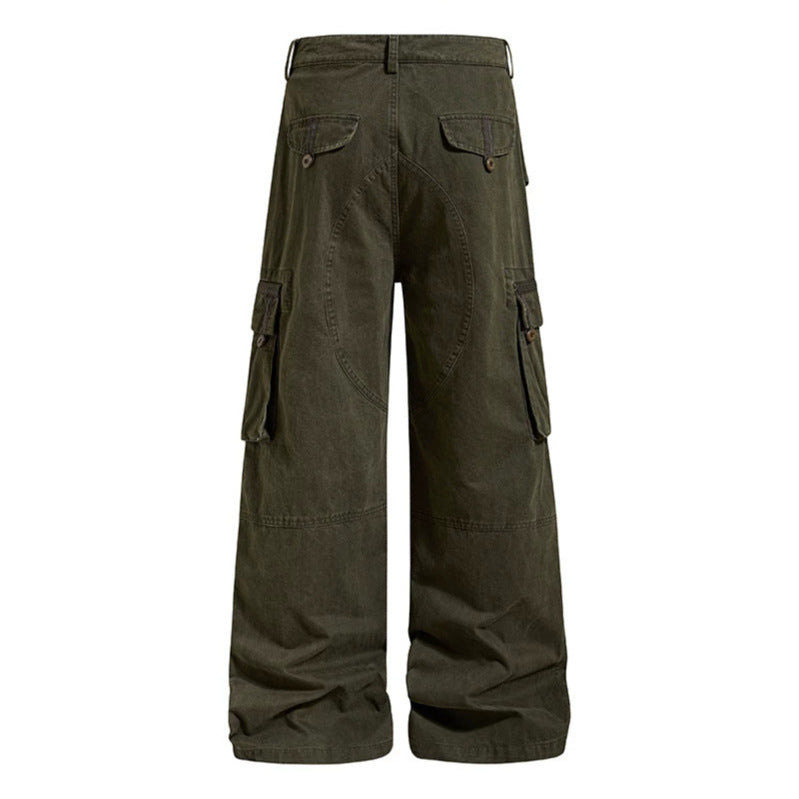 Damen Weite Cargo-Culottehose mit hoher Taille und Multi-Taschen Shop Nory