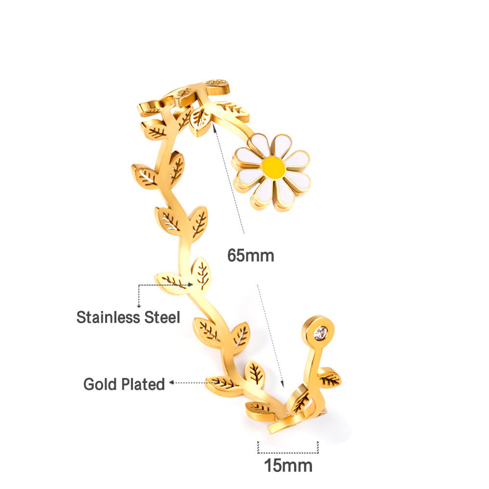 Damen Hängende Ohrstecker mit floralem Design aus hochwertigem, goldplattierten Edelstahl Shop Nory