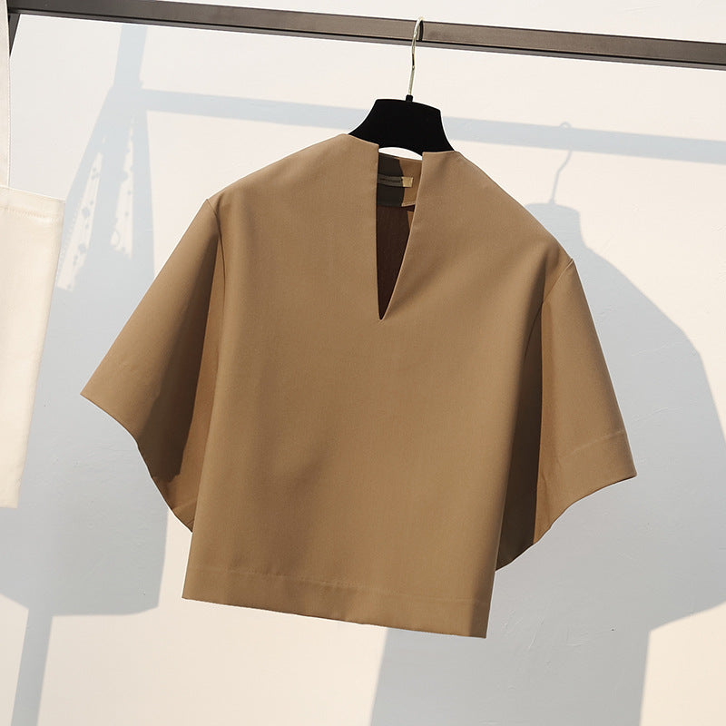 Damen Elegante Bluse mit V-Ausschnitt und weitem Schnitt Shop Nory