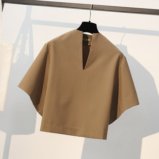 Damen Elegante Bluse mit V-Ausschnitt und weitem Schnitt Shop Nory
