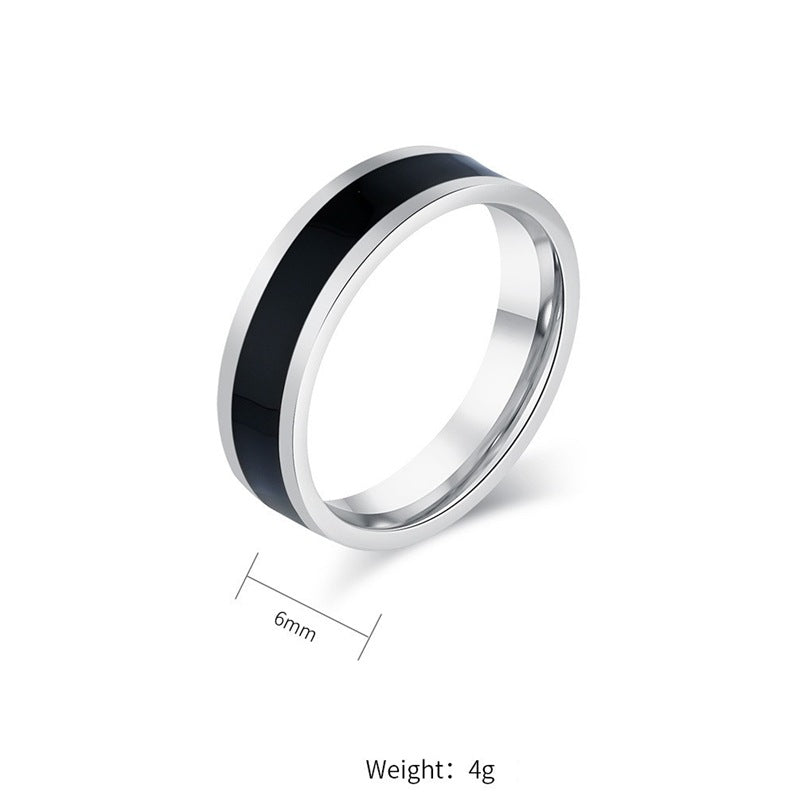Herren Ring mit elegantem Edelstahl- und schwarzem Akzent-Shop Nory