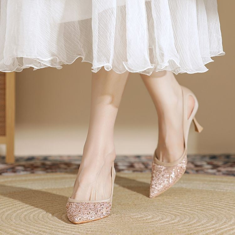 Damen Hochzeits-Pumps mit funkelnden Strass-Applikationen