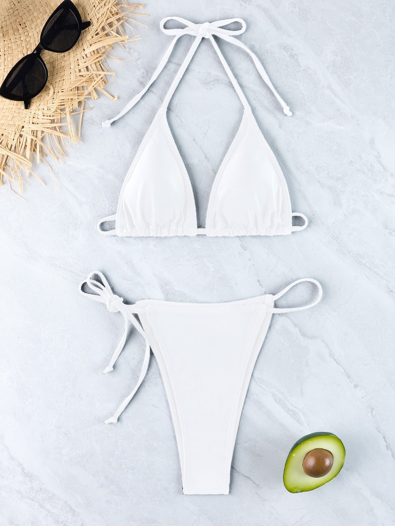Damen Triangel-Bikini-Set mit verstellbarem Rückenverschluss