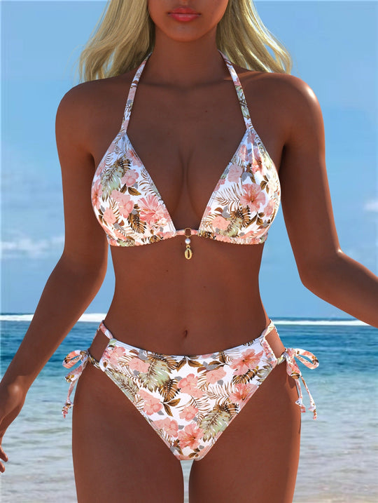 Damen Einteiler Badeanzug mit elegantem floralem Design und figurformendem Schnitt