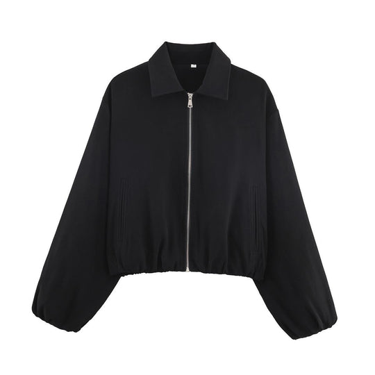 Damen Übergangsjacke mit lässigem Schnitt und elastischen Bündchen