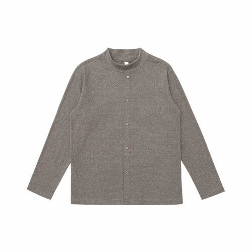 Unisex Feinstrukturierter Knopfcardigan mit Stehkragen Shop Nory