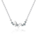 Damen Halskette mit filigranem Schmetterlingsdesign und funkelnden Zirkonia Shop Nory