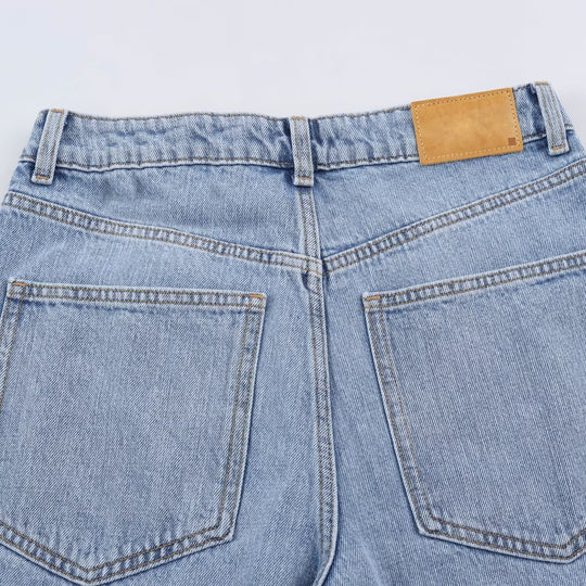 Damen Hochtaillierte weite Jeans mit geradem Bein und Cropped-Länge Shop Nory