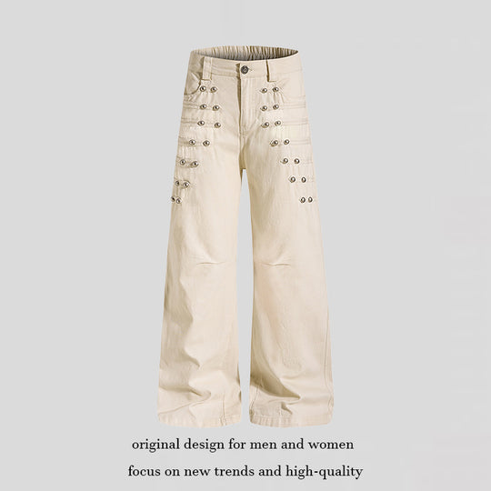 Damen Hochtaillierte weite Culotte-Hose mit Ösen-Detail Shop Nory